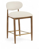 Riccio Vegan Leather Upholstered Counter Stool — 11038-C - Cream - 11038Cream-C