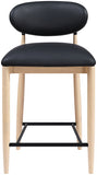 Riccio Vegan Leather Upholstered Counter Stool — 11039-C - Black - 11039Black-C alternate view 2