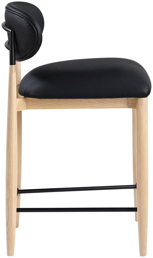 Riccio Vegan Leather Upholstered Counter Stool — 11039-C - Black - 11039Black-C alternate view 3