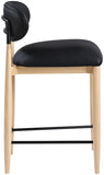Riccio Vegan Leather Upholstered Counter Stool — 11039-C - Black - 11039Black-C alternate view 3