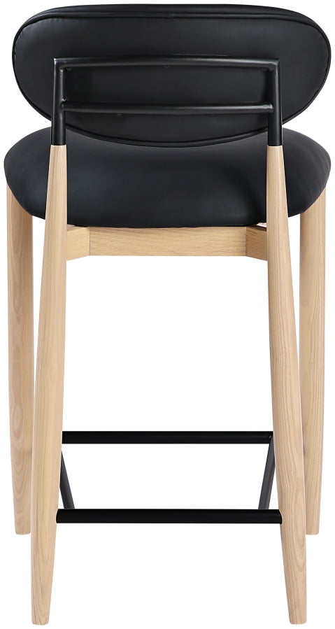 Riccio Vegan Leather Upholstered Counter Stool — 11039-C - Black - 11039Black-C alternate view 4