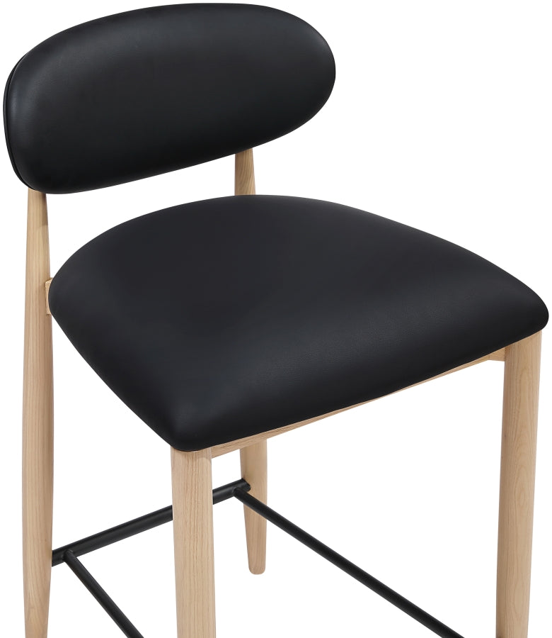 Riccio Vegan Leather Upholstered Counter Stool — 11039-C - Black - 11039Black-C alternate view 6