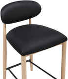 Riccio Vegan Leather Upholstered Counter Stool — 11039-C - Black - 11039Black-C alternate view 6