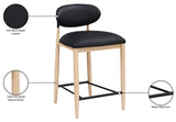 Riccio Vegan Leather Upholstered Counter Stool — 11039-C - Black - 11039Black-C Infographic