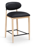 Riccio Vegan Leather Upholstered Counter Stool — 11039-C - Black - 11039Black-C