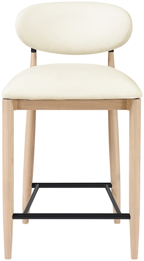 Riccio Vegan Leather Upholstered Counter Stool — 11039-C - Cream - 11039Cream-C alternate view 2