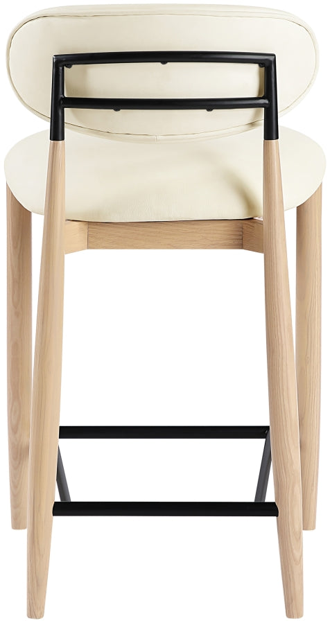 Riccio Vegan Leather Upholstered Counter Stool — 11039-C - Cream - 11039Cream-C alternate view 4