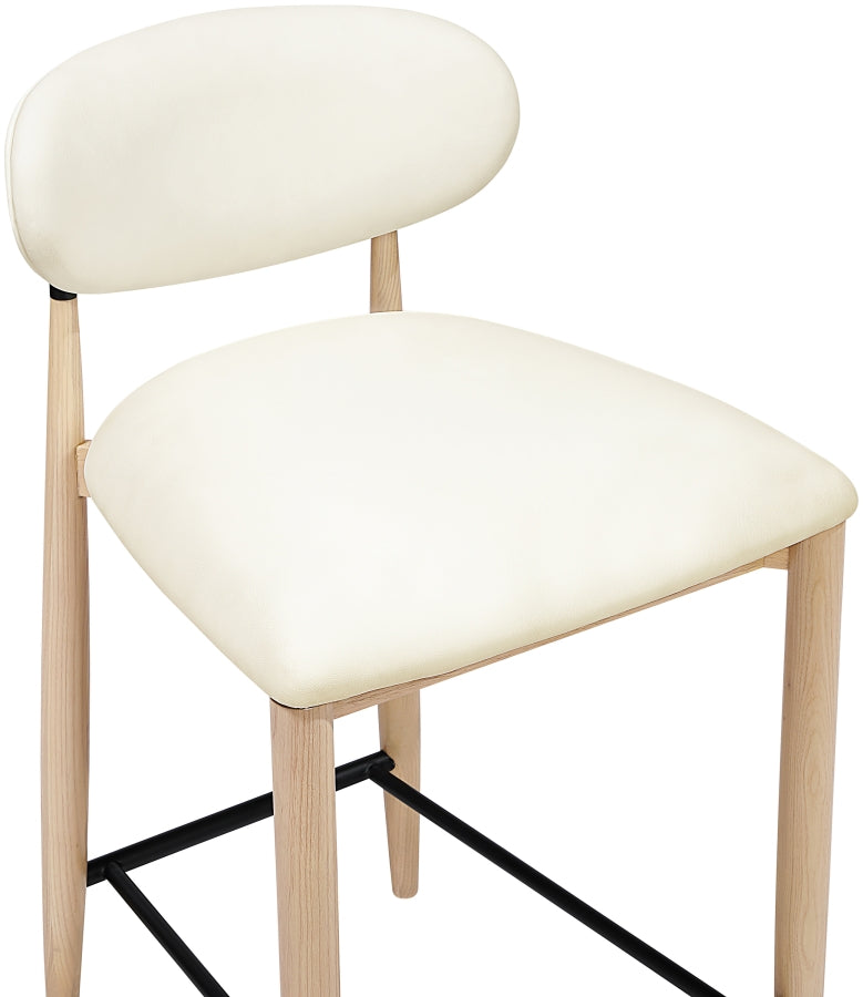 Riccio Vegan Leather Upholstered Counter Stool — 11039-C - Cream - 11039Cream-C alternate view 6