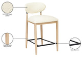 Riccio Vegan Leather Upholstered Counter Stool — 11039-C - Cream - 11039Cream-C Infographic