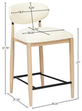 Riccio Vegan Leather Upholstered Counter Stool — 11039-C - Cream - 11039Cream-C Dim