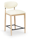 Riccio Vegan Leather Upholstered Counter Stool — 11039-C - Cream - 11039Cream-C