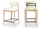 Riccio Vegan Leather Upholstered Counter Stool — 11039-C - Cream - 11039Cream-C Double Chair