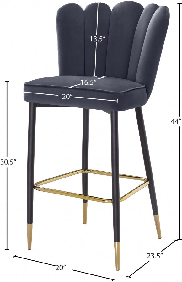 Lily Velvet Upholstered Bar Stool — 961-C - Grey - 961Grey-C Dim