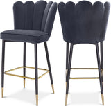 Lily Velvet Upholstered Bar Stool — 961-C - Grey - 961Grey-C Double Chair