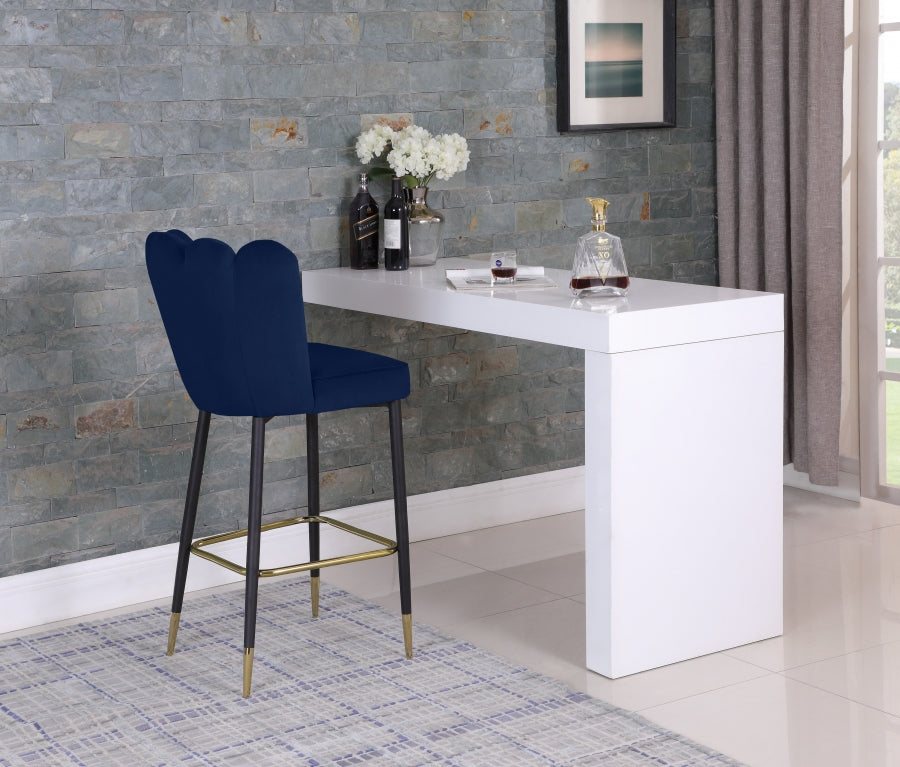 Lily Velvet Upholstered Bar Stool — 961-C - Blue - 961Navy-C alternate view 2