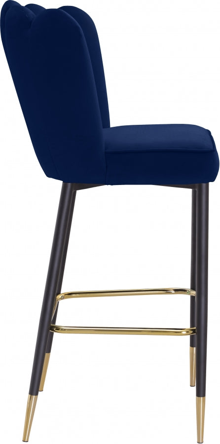 Lily Velvet Upholstered Bar Stool — 961-C - Blue - 961Navy-C alternate view 4