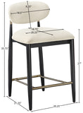 Riccio Performance Fabric Upholstered Counter Stool — 11042-C - Beige - 11042Beige-C Dim
