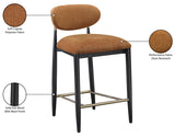 Riccio Performance Fabric Upholstered Counter Stool — 11042-C - Cognac - 11042Cognac-C Infographic