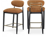 Riccio Performance Fabric Upholstered Counter Stool — 11042-C - Cognac - 11042Cognac-C Double Chair