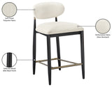 Riccio Performance Fabric Upholstered Counter Stool — 11042-C - Cream - 11042Cream-C Infographic