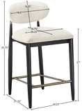 Riccio Performance Fabric Upholstered Counter Stool — 11042-C - Cream - 11042Cream-C Dim