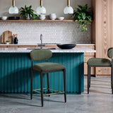 Riccio Performance Fabric Upholstered Counter Stool — 11042-C - Olive - 11042Olive-C alternate view 1