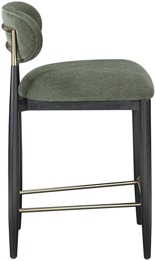 Riccio Performance Fabric Upholstered Counter Stool — 11042-C - Olive - 11042Olive-C alternate view 3