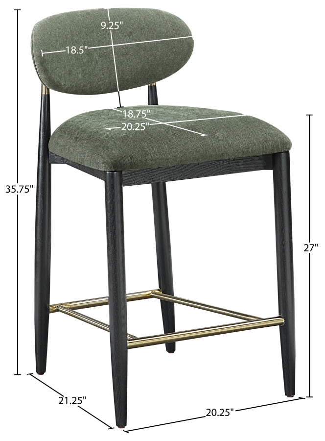 Riccio Performance Fabric Upholstered Counter Stool — 11042-C - Olive - 11042Olive-C Dim