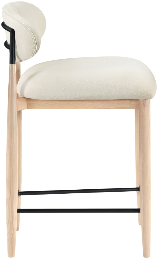 Riccio Performance Fabric Upholstered Counter Stool — 11044-C - Cream - 11044Cream-C alternate view 3