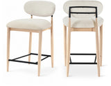 Riccio Performance Fabric Upholstered Counter Stool — 11044-C - Cream - 11044Cream-C Double Chair