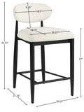 Riccio Performance Fabric Upholstered Counter Stool — 11049-C - Beige - 11049Beige-C Dim