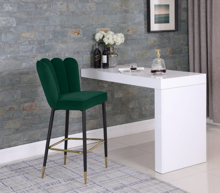Lily Velvet Upholstered Bar Stool — 961-C - Green - 961Green-C alternate view 1