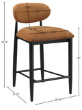 Riccio Performance Fabric Upholstered Counter Stool — 11049-C - Cognac - 11049Cognac-C Dim