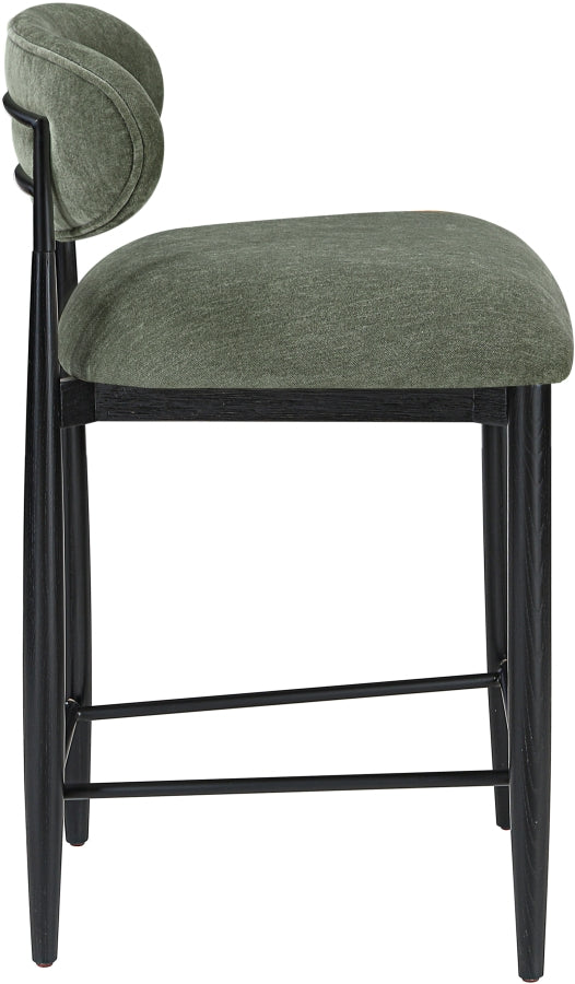 Riccio Performance Fabric Upholstered Counter Stool — 11049-C - Olive - 11049Olive-C alternate view 3