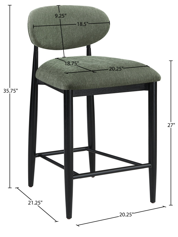Riccio Performance Fabric Upholstered Counter Stool — 11049-C - Olive - 11049Olive-C Dim