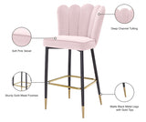 Lily Velvet Upholstered Bar Stool — 961-C - Pink - 961Pink-C Infographic
