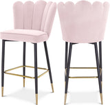 Lily Velvet Upholstered Bar Stool — 961-C - Pink - 961Pink-C Double Chair