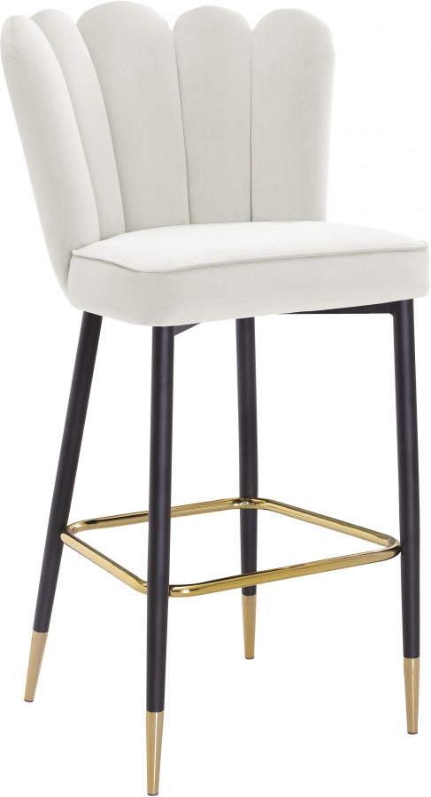 Lily Velvet Upholstered Bar Stool — 961-C - Cream - 961Cream-C