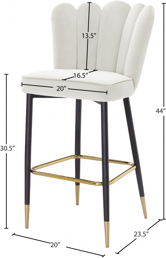 Lily Velvet Upholstered Bar Stool — 961-C - Cream - 961Cream-C Dim