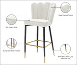 Lily Velvet Upholstered Bar Stool — 961-C - Cream - 961Cream-C Infographic