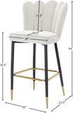 Lily Velvet Upholstered Bar Stool — 961-C - Cream - 961Cream-C Dim