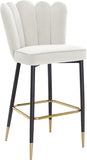 Lily Velvet Upholstered Bar Stool — 961-C - Cream - 961Cream-C