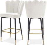 Lily Velvet Upholstered Bar Stool — 961-C - Cream - 961Cream-C Double Chair