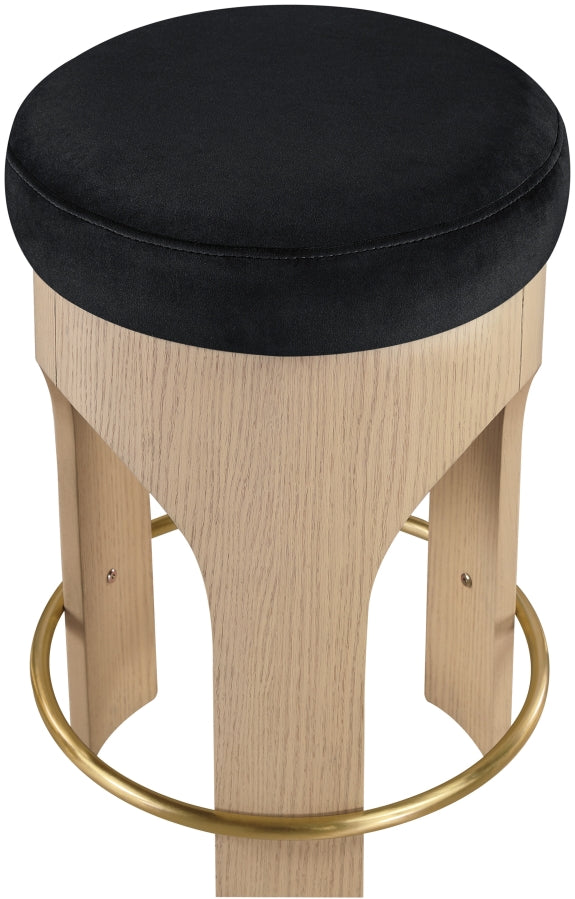 Bocceli Velvet Upholstered Counter Stool — 11057-C - Black - 11057Black-C alternate view 3