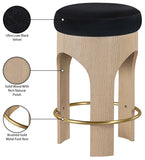 Bocceli Velvet Upholstered Counter Stool — 11057-C - Black - 11057Black-C Infographic