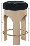Bocceli Velvet Upholstered Counter Stool — 11057-C - Black - 11057Black-C Dim