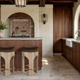 Bocceli Velvet Upholstered Counter Stool — 11057-C - Brown - 11057Brown-C alternate view 1