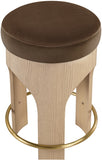 Bocceli Velvet Upholstered Counter Stool — 11057-C - Brown - 11057Brown-C alternate view 3