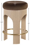 Bocceli Velvet Upholstered Counter Stool — 11057-C - Brown - 11057Brown-C Dim