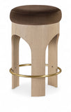 Bocceli Velvet Upholstered Counter Stool — 11057-C - Brown - 11057Brown-C